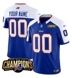 Men Buffalo Bills Active Player Custom Blue White 2023 F U S E  AFC East Champions Ptach Stitched Football Jersey