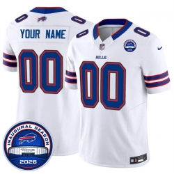 Men Buffalo Bills Active Player Custom White F U S E  2026 Inaugural Season at Highmark Stadium Patch Stitched Football Jersey