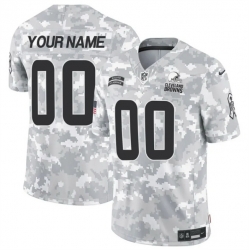 Men Cleveland Browns Active Player Custom 2024 F U S E Arctic Camo Salute To Service Limited Stitched Football Jersey