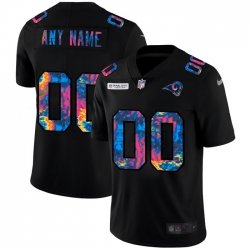 Men Women Youth Toddler Los Angeles Rams Custom Men Nike Multi Color Black 2020 NFL Crucial Catch Vapor Untouchable Limited Jersey