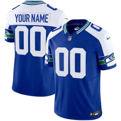 Custom Men Seattle Seahawks Royal 2023 F U S E  Throwback Jersey