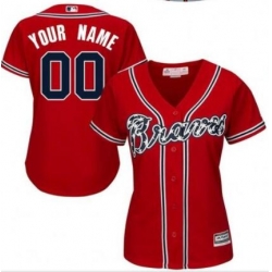 Men Women Youth All Size Atlanta Braves Cool Base Custom Jerseys Red 3