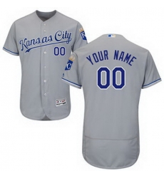 Men Women Youth All Size Kansas City Royals Majestic Road Flex Base Custom Jersey Grey