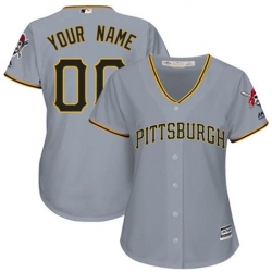 Men Women Youth All Size Pittsburgh Pirates Cool Base Custom Jersey Grey