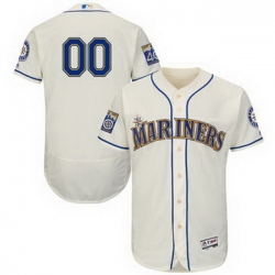 Men Women Youth All Size Seattle Mariners Majestic Alternate Cream 2017 Authentic Flex Base Custom Jersey