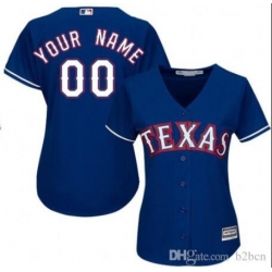 Men Women Youth All Size Texas Rangers Cool Base Custom Jersey Blue