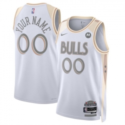 Men Chicago Bulls Active Player Custom White 2024 25 City Edition Stitched Basketball Jersey