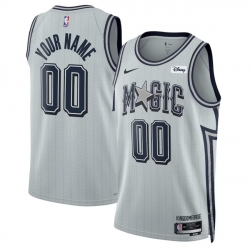 Men Orlando Magic Active Player Custom Silver 2024 25 City Edition Stitched Basketball Jersey