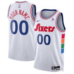 Men Philadelphia 76ers Active Player Custom White 2024 25 City Edition Stitched Jersey