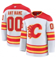 Men Women Youth Calgary Flames Fanatics White Away Premium Custom Jersey