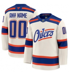 Men Women Youth Edmonton Oilers Fanatics Alternate Premium Custom Jersey Light Beige