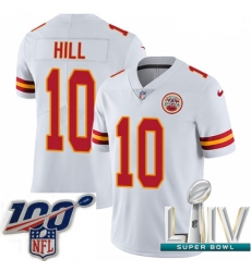 2020 Super Bowl LIV Men Nike Kansas City Chiefs #10 Tyreek Hill White Vapor Untouchable Limited Player NFL Jersey