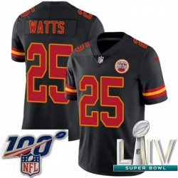 2020 Super Bowl LIV Men Nike Kansas City Chiefs #25 Armani Watts Limited Black Rush Vapor Untouchable NFL Jersey