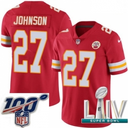 2020 Super Bowl LIV Men Nike Kansas City Chiefs #27 Larry Johnson Red Team Color Vapor Untouchable Limited Player NFL Jersey