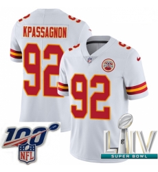 2020 Super Bowl LIV Men Nike Kansas City Chiefs #92 Tanoh Kpassagnon White Vapor Untouchable Limited Player NFL Jersey