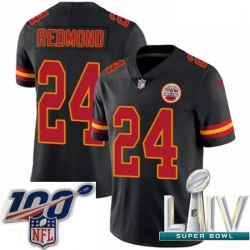 2020 Super Bowl LIV Youth Nike Kansas City Chiefs #24 Will Redmond Limited Black Rush Vapor Untouchable NFL Jersey