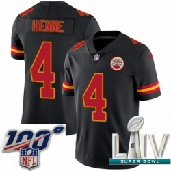 2020 Super Bowl LIV Youth Nike Kansas City Chiefs #4 Chad Henne Limited Black Rush Vapor Untouchable NFL Jersey