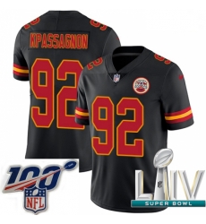 2020 Super Bowl LIV Youth Nike Kansas City Chiefs #92 Tanoh Kpassagnon Limited Black Rush Vapor Untouchable NFL Jersey