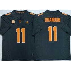 Men Tennessee Volunteers  11 Faizon Brandon Black 2026 F U S E  Stitched Jersey