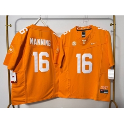Men Tennessee Volunteers 16 Peyton Manning Orange F U S E Stitched Jersey