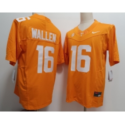 Tennessee Volunteers #16 Morgan Wallen Orange F U S E Jersey