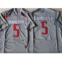 Men Texas Tech Gray Patrick Mahomes #5 Football Stitched Team Jersey