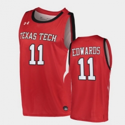 Men Texas Tech Red Raiders Kyler Edwards Alternate Red Basketball 2020 21 Jersey