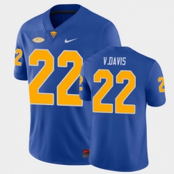 Men Pitt Panthers Vincent Davis College Football Royal Game Jersey