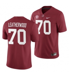 Alabama Crimson Tide Alex Leatherwood Crimson 2019 Home Game Jersey NCAA Football