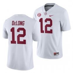 NCAA Football Alabama Crimson Tide Skyer Delong White 2019 Away Game Jersey