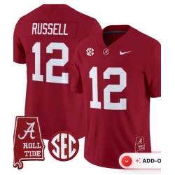 Alabama Crimson Tide Red Stitched Jersey Russell #3