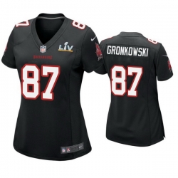 Women Rob Gronkowski Buccaneers Black Super Bowl Lv Game Fashion Jersey