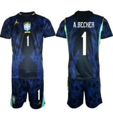 Youth Brazil 2026 FIFA World Cup Blue Away Soccer Jersey A.BECKER #1