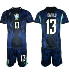 Youth Brazil 2026 FIFA World Cup Blue Away Soccer Jersey DANILO #13