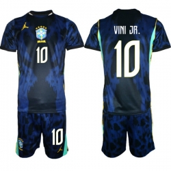 Youth Brazil 2026 FIFA World Cup Blue Away Soccer Jersey VINI JR. #10