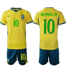Youth Brazil 2026 FIFA World Cup Yellow Home Soccer Jersey NEYMAR JR #10 Green Youth Brazil 2026 FIFA World Cup Yellow Home Soccer Jersey NEYMAR JR #10 Green
