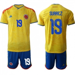 Colombia 2026 FIFA World Cup Soccer Jersey Yellow #19 SUAREZ