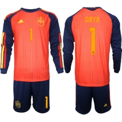 Spain 2026 FIFA World Cup Soccer Jersey Red LONG #1 RAYA