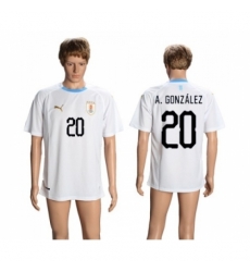 Uruguay #20 A.Gonzalez Away Soccer Country Jersey