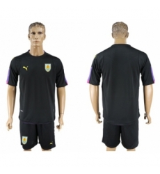 Uruguay Blank Black Goalkeeper Soccer Country Jersey