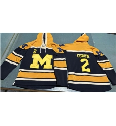 Men Michigan Wolverines 2 Blake Corum Black Yellow Ageless Must Have Lace Up Pullover Hoodie