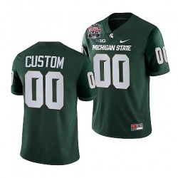 Michigan State Spartans Custom Green 2021 Peach Bowl College Football Playoff Jersey