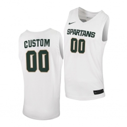 Michigan State Spartans Custom White Replica Men Jersey