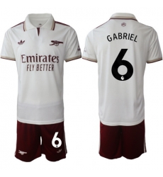 Men Arsenal 2026 Soccer Jerseys White #6 GABRIEL