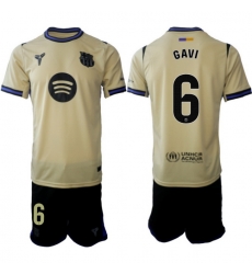 Men FC Barcelona 2026 Soccer Jerseys Beige #6 GAVI