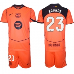 Men FC Barcelona 2026 Soccer Jerseys Orange #23 KOUNDE