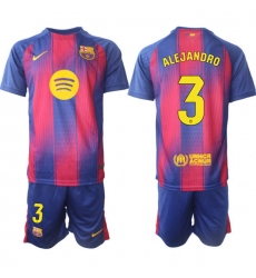 Men FC Barcelona 2026 Soccer Jerseys PinkBlue #3 ALEJANDRO