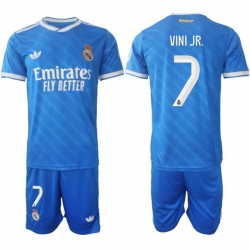 Men Real Madrid 2026 Soccer Jerseys Blue #7 VINI JR.