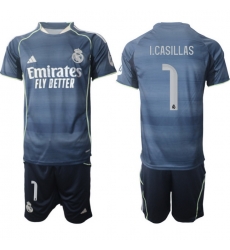 Men Real Madrid 2026 Soccer Jerseys DarkBlue #1 I.CASILLAS