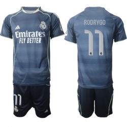 Men Real Madrid 2026 Soccer Jerseys DarkBlue #11 RODRYGO